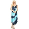 thumbnail image 5 of Sakkas Liz Women's Maxi Loose Sleeveless Summer Casual Tank Dress Cover-up Caftan - NavyTurq - One Size Regular, 5 of 5
