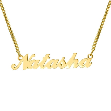 Stainless Steel Custom Name Necklaces Personalized Box Chain Necklace Handmade Nameplate Pendant Necklaces for Men Women