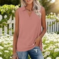 thumbnail image 2 of Stretehy Shirts for women Women's Cropped T shirts Trendy V Neck Summer Collared Tank Tops Breathable Summer Tank Collared Tank Tops Basic Solid Cropped T Shirts Summer Gauze Shirts, 2 of 7