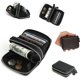 thumbnail image 5 of Monedero unisex de cuero genuino con 13 ranuras para tarjetas, mini billetera antimagnética RFID, bolsillo con doble cremallera, 1 pieza, color café ER, 5 of 6