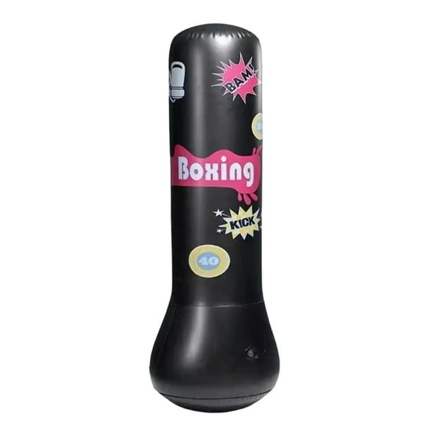 Saco de boxeo inflable, juguetes inflables, flexibilidad, saco de boxeo portátil Negro
