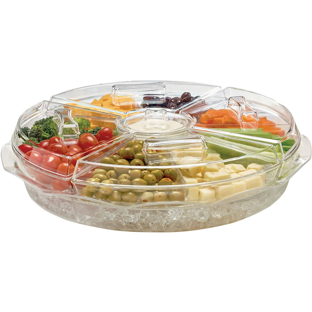 Kitchen Details 8Section Ice Chilled Appetizer Platter Tray