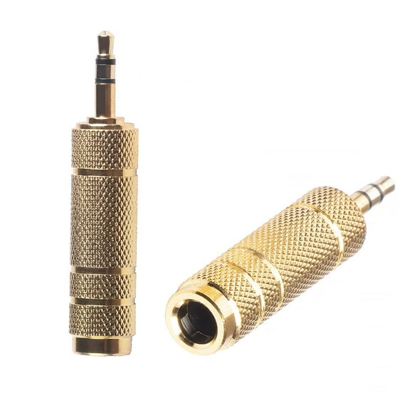 Gold-Plated TRS Plug 6.3mm(1/4'') Male to 3.5mm(8/1'') Female Stereo Audio Adapter (1 Pack, 1/4''M to1/8''F)