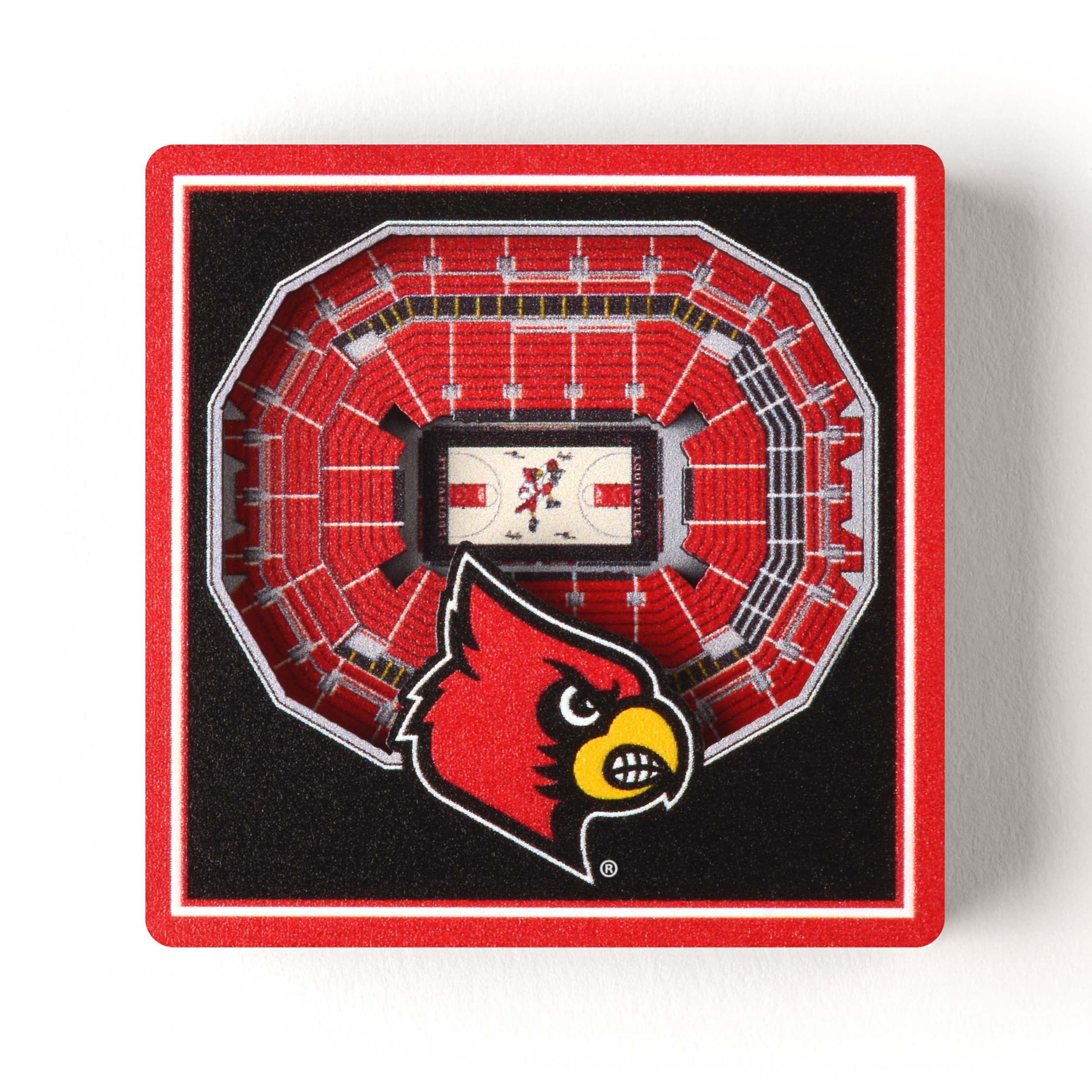 YouTheFan NCAA Louisville Cardinals 3D StadiumView Magnet