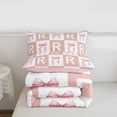thumbnail image 5 of Erosebridal Girly Personalized Gifts Twin Comforter Sets,Pink Grid Alphabet R Print Bedding Set For Kids,Reversible pink,2 Pieces, 5 of 7