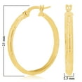 thumbnail image 3 of Italian 14k Yellow Gold Bamboo 2.6mm 1" Diameter Round Hoop Earrings 1.4 grams, 3 of 5