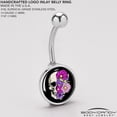 thumbnail image 5 of Floral Flowers Skull Belly Ring, 5 of 7