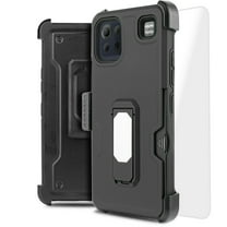 for LG K92 Card Slot Magnetic Case Heavy Duty Shock Absorption Kickstand Armor Case with Belt Swivel Clip Holster Cover with Tempered Glass