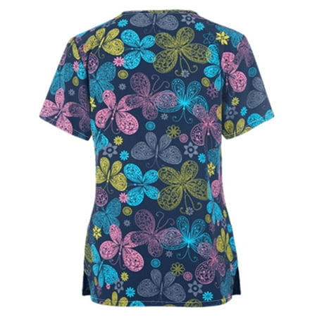 

LWZWM Women s Short Sleeve V Neck Tops Working Uniform Scrub Tops Nurse Blouse y2k T-Shirt Boho Tops Ethnic Retro T-Shirt Holiday Tops Raglan Tops Clothes Tropical Tops Workout Tops