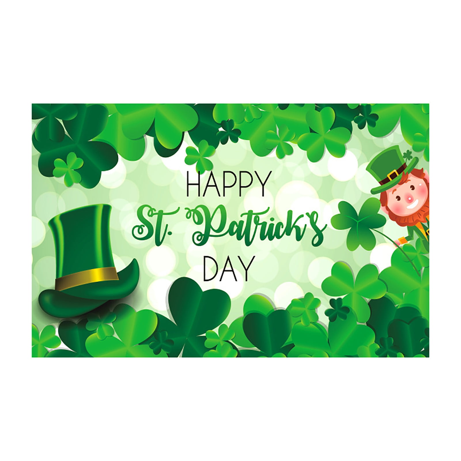 HOARBOEG St Patrick's Day Flags Double Printed Banner Shamrocks