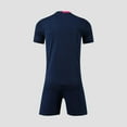 thumbnail image 4 of CYRBOKO Boy's Athletic Outfit Sets, Short Sleeve Elastic Waist Stretchy Quick-dry Summer Top and Shorts Dark Blue Size 12-13 T, 4 of 4