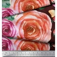 thumbnail image 3 of Soimoi polyester Crepe Fabric Leaves & Rose Flower Decor Fabric Printed Yard 52 Inch Wide, 3 of 3