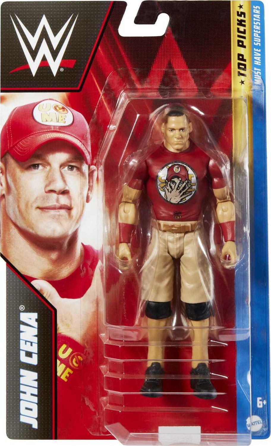 WWE Top Picks John Cena Basic Action Figure, Posable Collectible with Life-like Detail (6-inch)