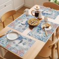 thumbnail image 5 of Ocean Turtle Placemats Set of 6 Coral Vintage Blue Shell Coastal Conch Place Mats Indoor Wipeable Table Mats Washable Cloth Dining Table Placemats for Kitchen Holiday Party Home Decor 13x19 Inch, 5 of 9