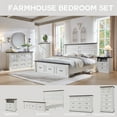 thumbnail image 6 of wow97e Farmhouse King Size Bed Framewith 51" Tall Headboard & 20" Roman Column Footboard, Wood Platform Frame with 3 Large Storage Drawers, No Box Spring Needed, 6 of 6