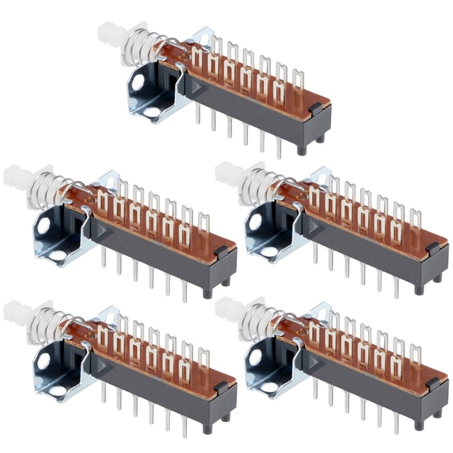 Unique Bargains Interrupteur à Bouton-Poussoir Instantané 4PDT 4 Pôles 12 Broches 1 Position 5 Pcs