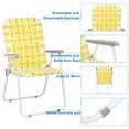 thumbnail image 2 of 2 Pieces Folding Beach Chair, Steel Tube PP Webbing Patio Lawn Chairs with Arm and Footrest, Outdoor Beach Portable Camping Chair for Yard Garden, Yellow, 2 of 8