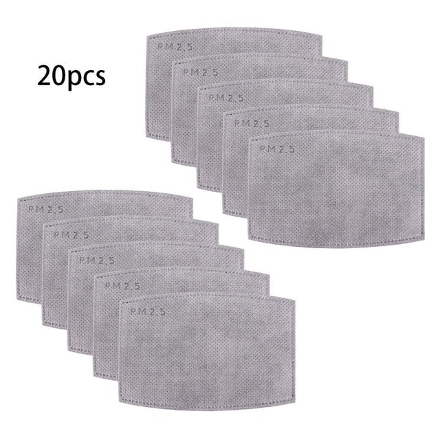 20 Pcs Inserts de Filtre pour Masque Facial en Denier Fin en Coton Masque Doux Évacuant l'Humidité PM2.5 Inserts de Filtre de Filtration