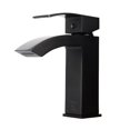 thumbnail image 1 of Robinet de Salle de Bain Moderne, Robinet de Lavabo à Cascade à Poignée Unique avec Grand Bec Rectangulaire, 1 of 6