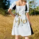 thumbnail image 5 of Vestido de manga corta con estampado de leopardo y rosas, vestido de verano 2025 para mujer, elegante vestido de novia para invitadas, bonito, 5 of 7