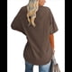 thumbnail image 3 of Camiseta Básica de Corta con Cuello en V, Color Café S, 3 of 5