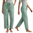 thumbnail image 2 of DYTTDG Women's Casual Drawstring Waist Pants | Elastic Waist Tapered Cropped Trousers with Adjustable Hem & Pockets, Loose Fit Lounge Pants, 2 of 6