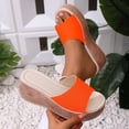 thumbnail image 2 of Orange Female Casual Platform Sandals Wedge Heel Thick Sole Round Toe Style Ideal For Warm Weather Comfortable Outdoor Indoor Shoes Daily Use, 2 of 9