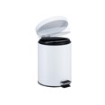 thumbnail image 2 of Yuarrent Cubo de basura con tapa de Pedal, caja de basura, peldaño de Metal, cubo de basura redondo, a prueba de polvo, sala de estar, baño, Suministros de limpieza para el hogar Blanco/5L, 2 of 6