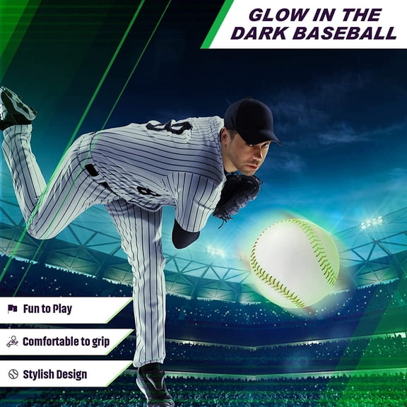 3 Pack Glow in The Dark Baseball Light up Baseball Official Size Ball Glow Balls for Games, Gift for Boys, Girls & Fans - Outdoor Activity Accessories$$Sport & Recreation Other