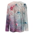 thumbnail image 3 of Red Long Sleeve Shirt Women Extra Long Halloween 3/4 Sleeve Shirts Vintage Office, 3 of 4
