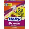 Hefty Slider Food Storage Bags, Quart Size, 92 Count