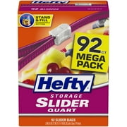 Hefty Slider Food Storage Bags, Quart Size, 92 Count