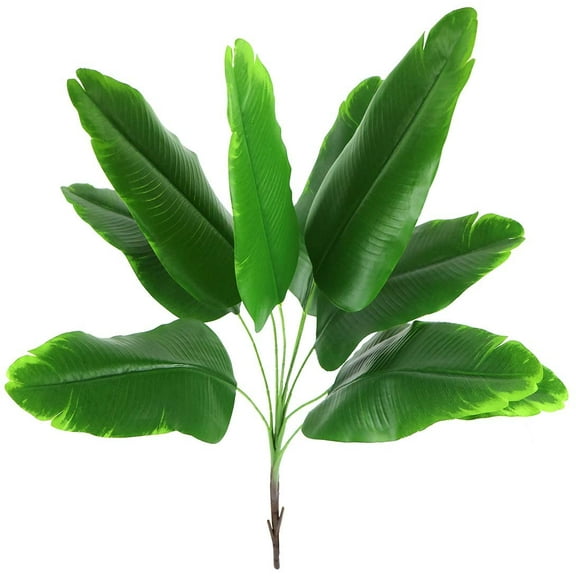 Artificial Plant Fake Banana Tree Leaves with Stems Faux Palm Tree Imitation Frond Artificial Leaf Tropical Plants Greenery Floral Arrangement Hawaiian Luau Jungle Beach Wedding Party