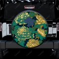 thumbnail image 1 of Blooming Peonies With Leaves Pattern Polyester Universal Spare Wheel Tire Cover Wheel Covers for Trailer RV SUV Truck Camper, 1 of 5