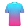 thumbnail image 5 of OGLCCG Men's Gradient Color T-Shirt Short Sleeve Crewneck Casual Summer Tees Top Lightweight Loose Fit Fashion Streetwear Shirt,XXXL,Blue, 5 of 6