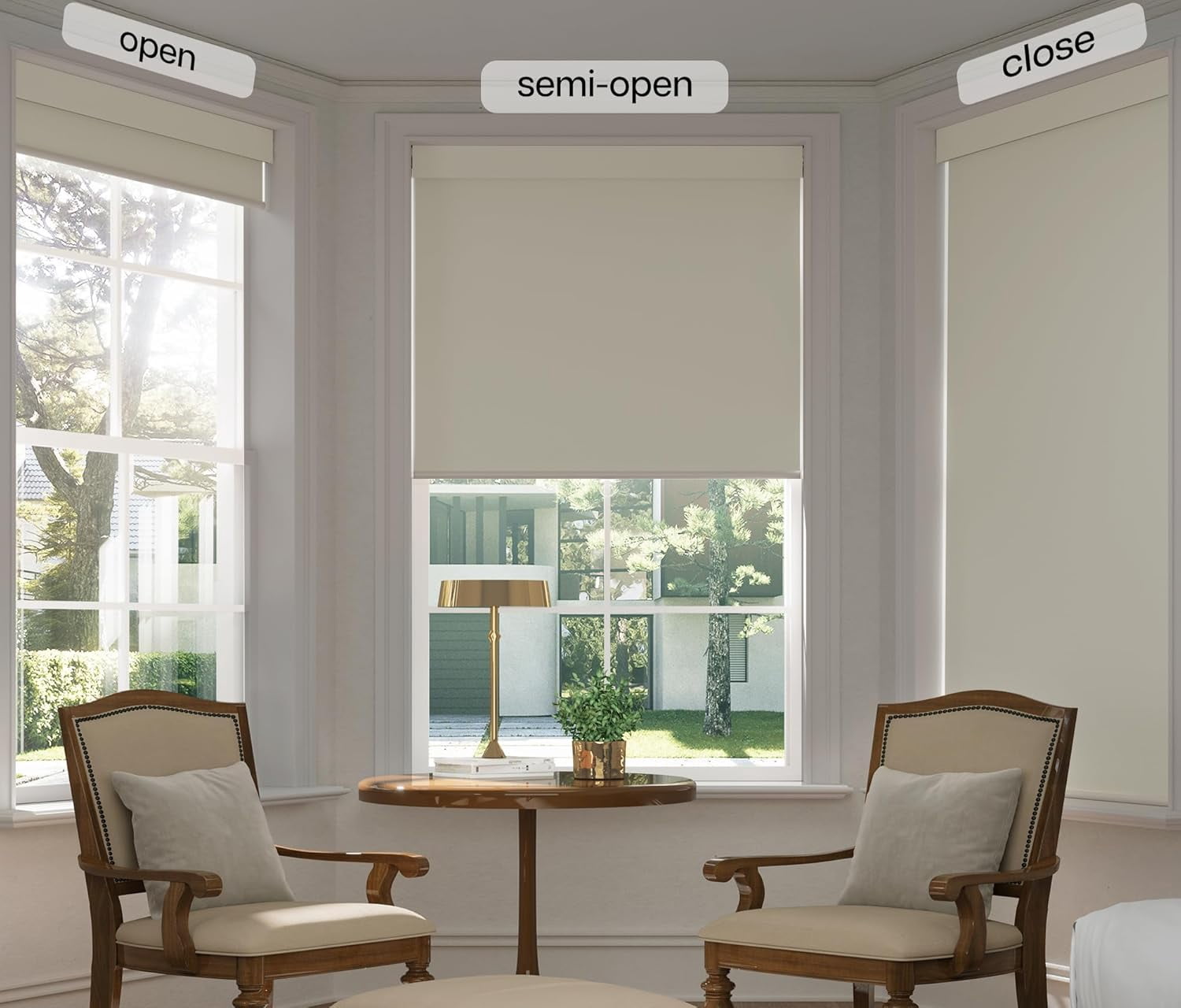 LazBlinds No Drill Blinds for Indoor Windows, Blackout Roller Shades, Cordless Window Blinds, Thermal Insulated Fabric UV Protection, for in Home and Office, 31" W x 72" H, Cream