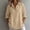 Khaki, variant on Women's Short Sleeve Criss Cross Twist Knot Back T-Shirt, Solid Loose Soft Fabric Daily Casual Blouse Brown S