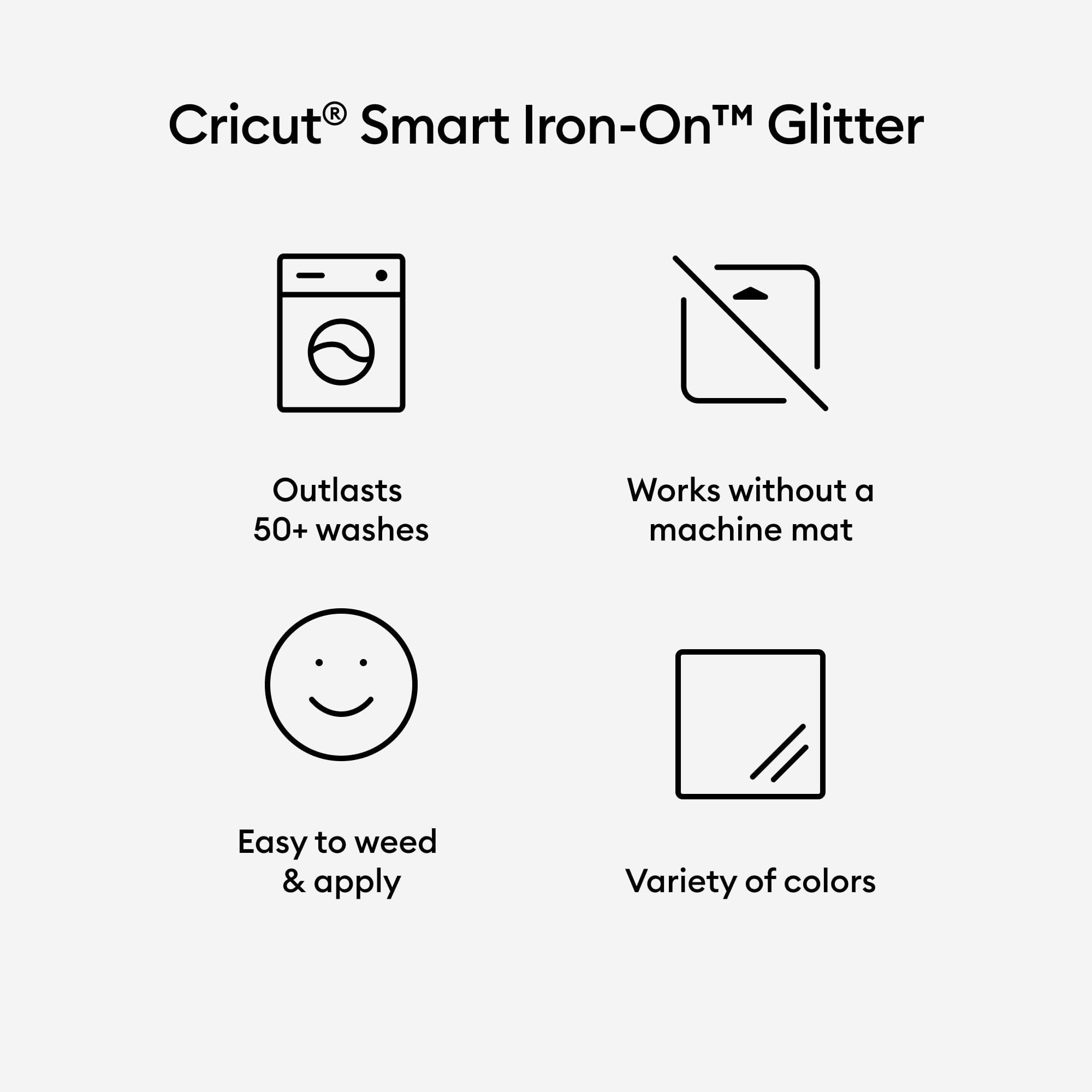 Cricut Venture Smart Iron-On Vinyl Glitter (25 in x 5 ft), 25" x 60"