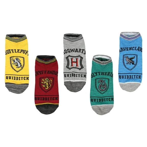 Harry Potter Socks Adult Hogwarts Quidditch No Show Ankle Socks 5 Pack