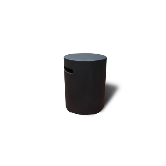 Modeno Outdoor Propane Tank Cover, Glass-Fiber Reinforced Concrete, Multi-Functional Side Table, Stool, or Plant Stand, Black