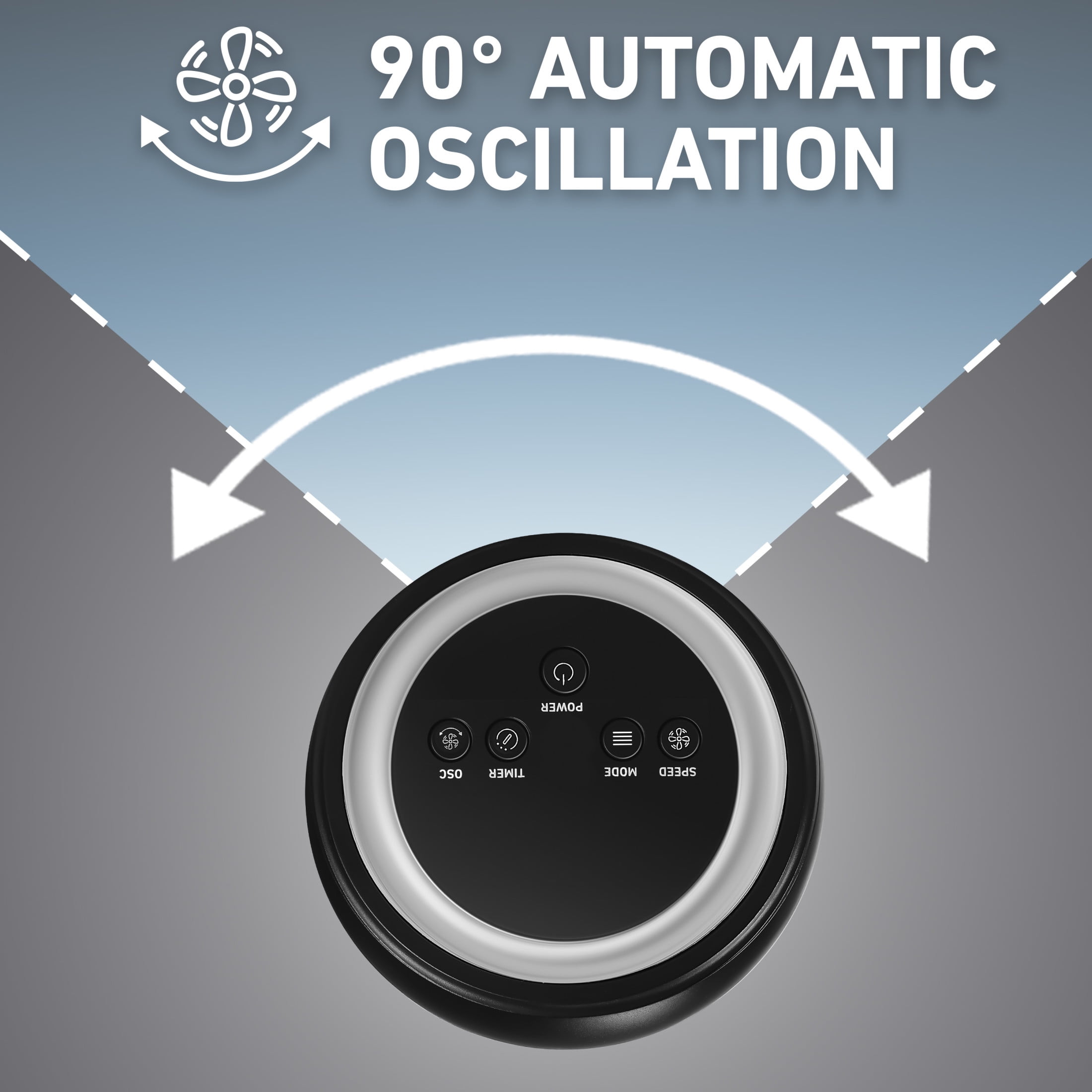 Holmes 42" Oscillating Digital Tower Fan, 5 Speeds, Remote Control, Matte Black
