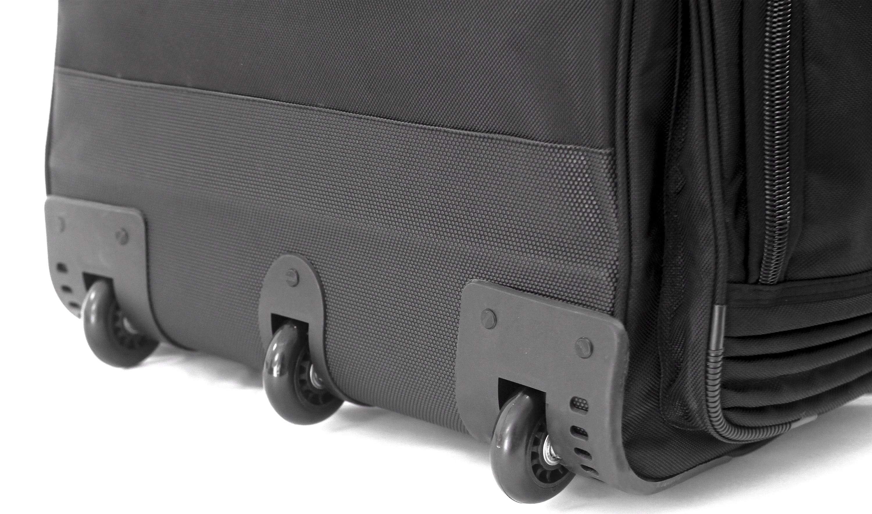 J World Brighton 33" Rolling Duffle Checked Bag for Travel, Black