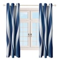 thumbnail image 4 of Dark Blue Wavy Abstract Lines Blackout Curtains Window Drapes Room Darkening Thermal Insulated Grommets Blackout Curtains, for Living, Dining, Bedroom,2 Panels, 4 of 6