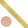 thumbnail image 2 of 9mm 14k Yellow Gold Plated Flat Herringbone Chain Bracelet, 7 inches, 2 of 7