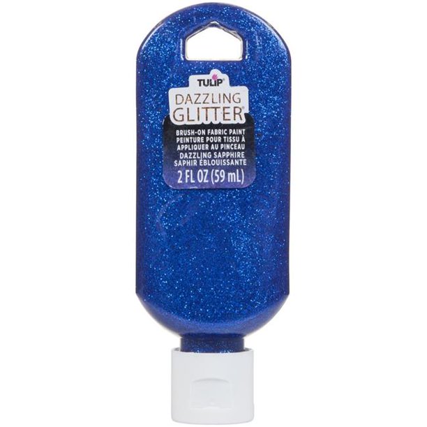 Tulip Dazzling Glitter BrushOn Fabric Paint 2 fl oz Sapphire Walmart