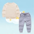 thumbnail image 5 of NAISIBABY Boys Outfit Sets, Long Sleeved Sweatshirt With Sweatpants Elastic Waist Causal 2-Piece Set Beige Size 2 T, 5 of 5