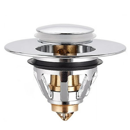 

Universal Bathroom Sink Pop Up Stopper Stainless Steel Drain Stopper Bullet Core Push Type Sink Drain Kitchen Supply