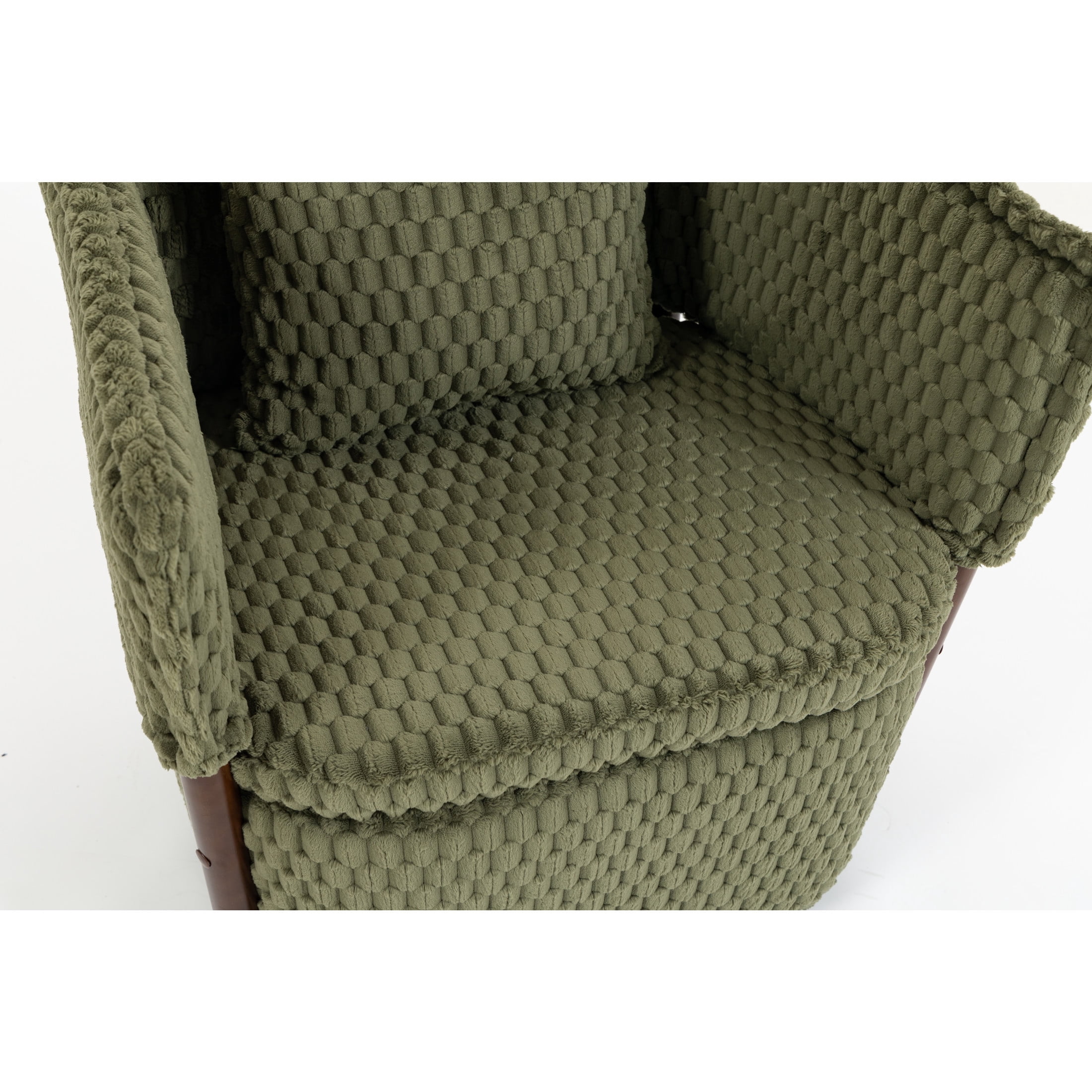 GDF Studio Derwin Mid-Century Modern 360° Swivel Accent Chair with Storage, Reading Armchair for Living Room, Army Green
