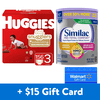 [$15 Savings] Similac Pro-Total Comfort Value-Size Infant Formula and Huggies Little Snugglers Size 3 Diapers with Free $15 Walmart eGift Card