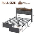 thumbnail image 3 of TROPOW King Size Bed Frame,with Headboard Shelves, with Chargin Station and LED Lights and USB Ports, 2 Storage Drawers, Upholstered Platform Bed Frame, Heavy Duty, No Box Spring Needed, Gray, 3 of 9